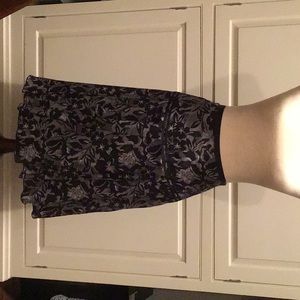 NAVY AND WHITE 100% FINE SILK SKIRT FROM FRANCE